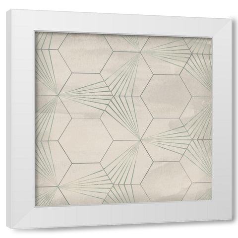 Hexagon Tile I White Modern Wood Framed Art Print by Vess, June Erica