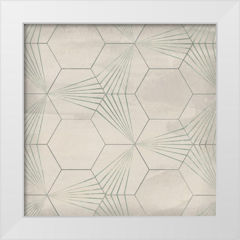 Hexagon Tile I White Modern Wood Framed Art Print by Vess, June Erica