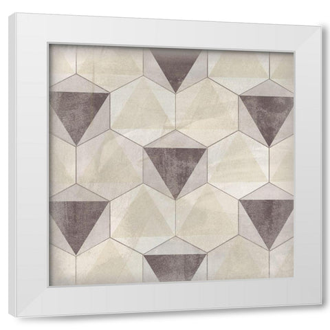 Hexagon Tile II White Modern Wood Framed Art Print by Vess, June Erica