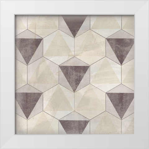 Hexagon Tile II White Modern Wood Framed Art Print by Vess, June Erica