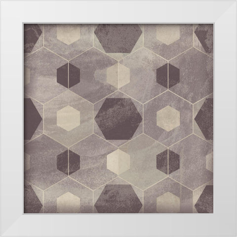 Hexagon Tile IV White Modern Wood Framed Art Print by Vess, June Erica