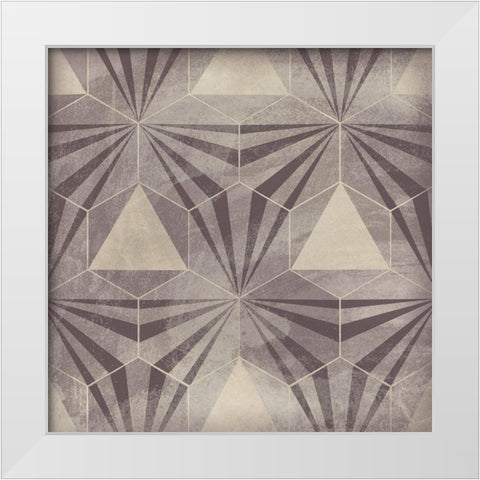 Hexagon Tile VI White Modern Wood Framed Art Print by Vess, June Erica