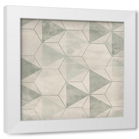 Hexagon Tile IX White Modern Wood Framed Art Print by Vess, June Erica