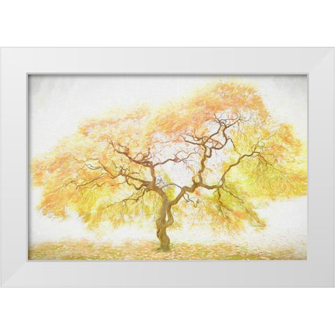 Golden Tree White Modern Wood Framed Art Print by PHBurchett