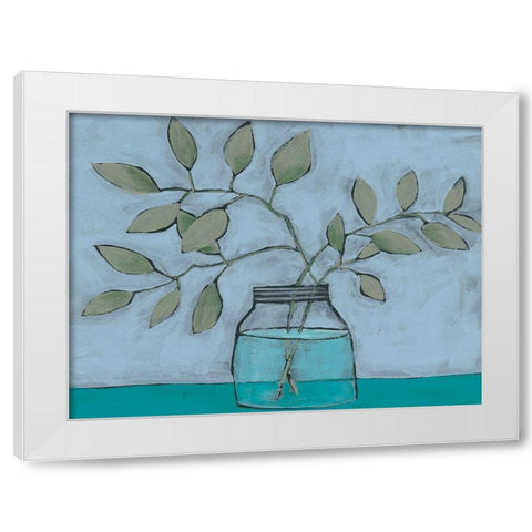 Jar of Stems II White Modern Wood Framed Art Print by Moore, Regina