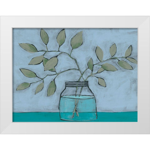 Jar of Stems II White Modern Wood Framed Art Print by Moore, Regina