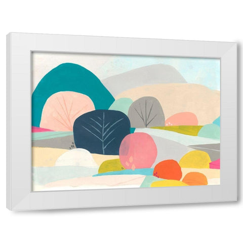 Meadow Whimsy I White Modern Wood Framed Art Print by Vess, June Erica