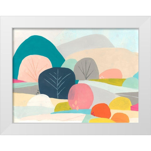 Meadow Whimsy I White Modern Wood Framed Art Print by Vess, June Erica