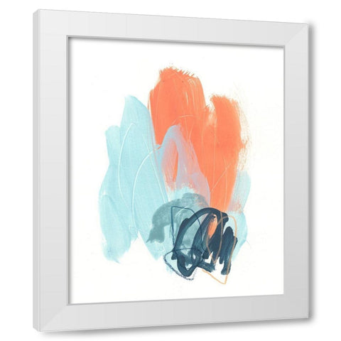 Blaze I White Modern Wood Framed Art Print by Vess, June Erica
