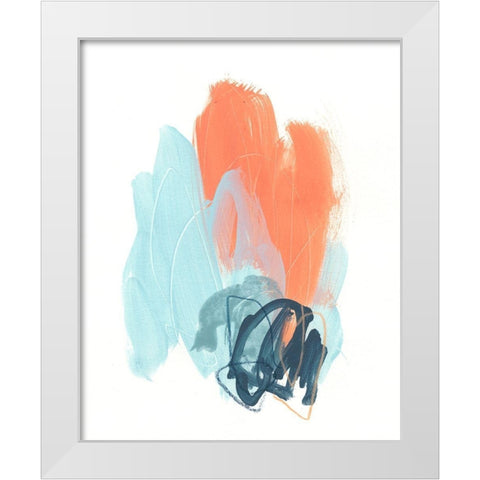 Blaze I White Modern Wood Framed Art Print by Vess, June Erica