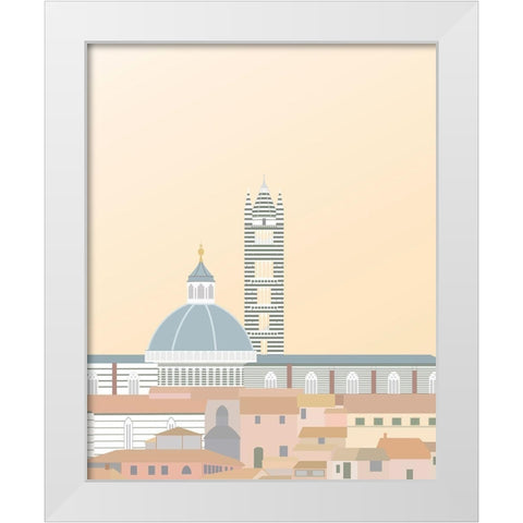 Travel Europe--Duomo di Siena White Modern Wood Framed Art Print by Soerensen, Gurli
