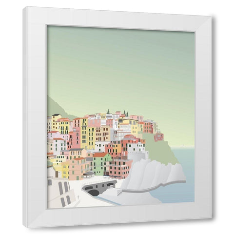 Travel Europe--Manarola White Modern Wood Framed Art Print by Soerensen, Gurli