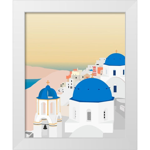 Travel Europe--Santorini White Modern Wood Framed Art Print by Soerensen, Gurli