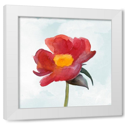 Joyful Peony I White Modern Wood Framed Art Print by Ludwig, Alicia