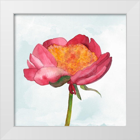 Joyful Peony II White Modern Wood Framed Art Print by Ludwig, Alicia