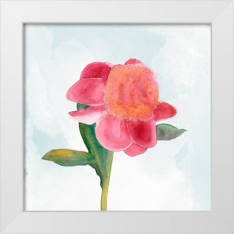 Joyful Peony III White Modern Wood Framed Art Print by Ludwig, Alicia