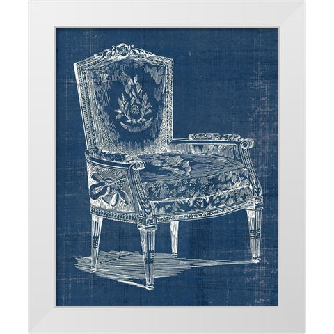 Antique Chair Blueprint I White Modern Wood Framed Art Print by Vision Studio