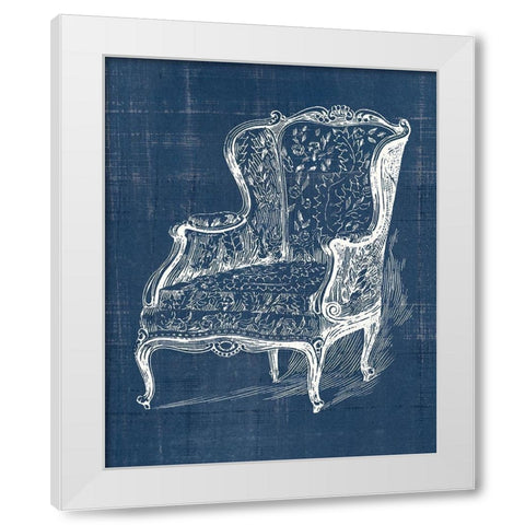 Antique Chair Blueprint III White Modern Wood Framed Art Print by Vision Studio