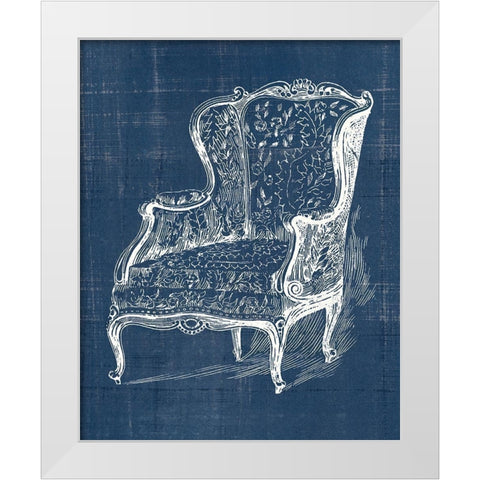 Antique Chair Blueprint III White Modern Wood Framed Art Print by Vision Studio