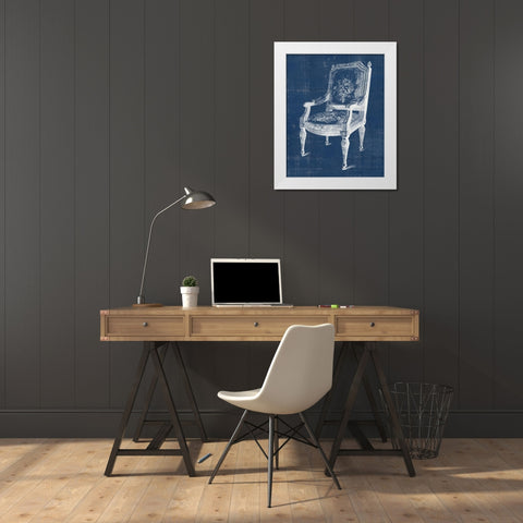 Antique Chair Blueprint IV White Modern Wood Framed Art Print by Vision Studio