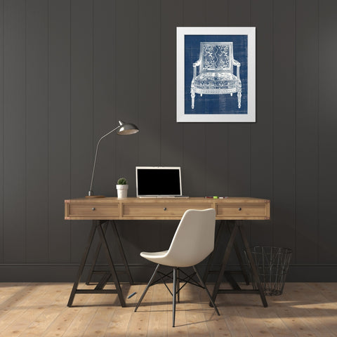 Antique Chair Blueprint VI White Modern Wood Framed Art Print by Vision Studio