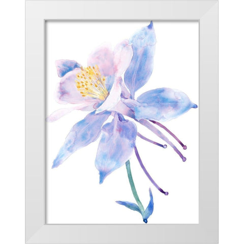 Columbine Bloom II White Modern Wood Framed Art Print by Tim OToole