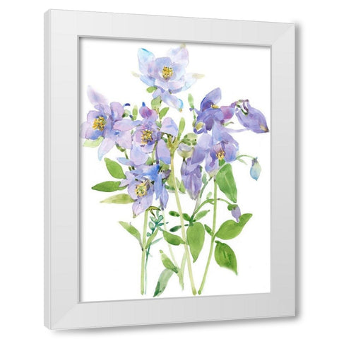 Columbine Spray I White Modern Wood Framed Art Print by Tim OToole