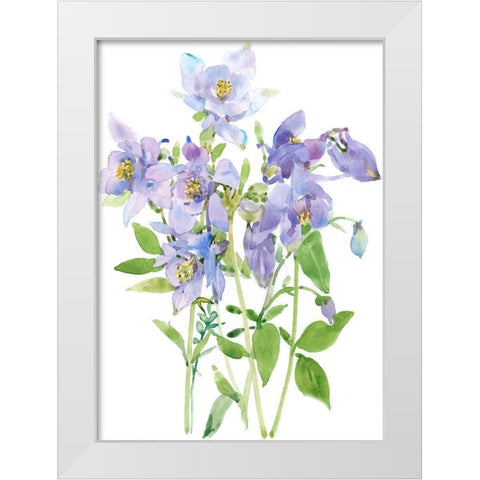 Columbine Spray I White Modern Wood Framed Art Print by Tim OToole