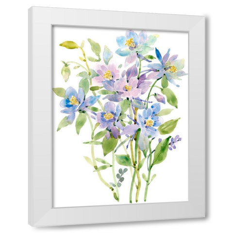 Columbine Spray II White Modern Wood Framed Art Print by Tim OToole