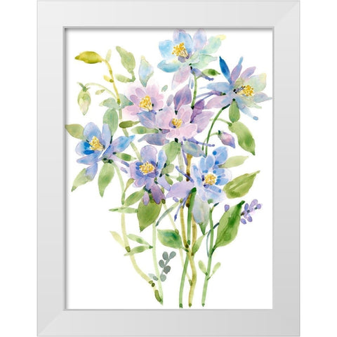 Columbine Spray II White Modern Wood Framed Art Print by Tim OToole