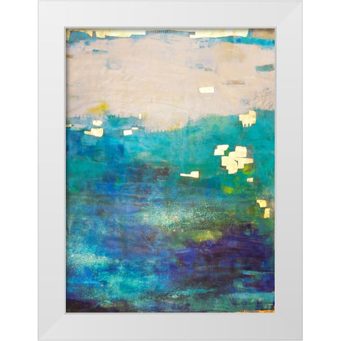 Blue Lacuna White Modern Wood Framed Art Print by Jachimiec, Sue