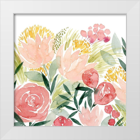 Sunkissed Posies I White Modern Wood Framed Art Print by Popp, Grace