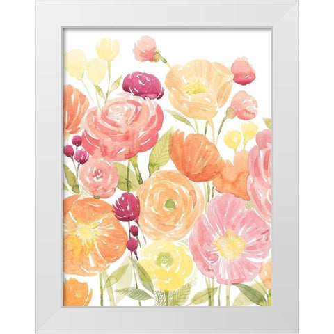 Pastel Petals I White Modern Wood Framed Art Print by Popp, Grace