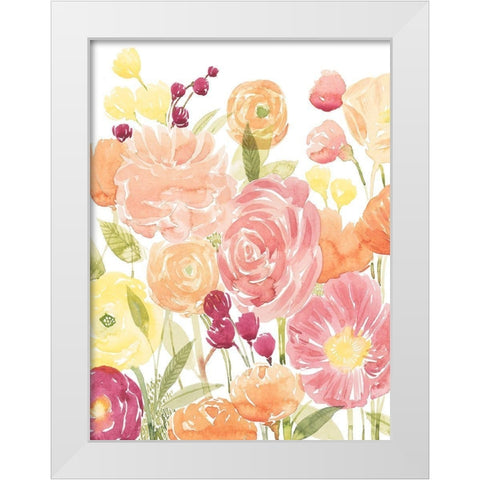 Pastel Petals II White Modern Wood Framed Art Print by Popp, Grace