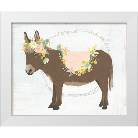 Dainty Burro I White Modern Wood Framed Art Print by Vess, June Erica
