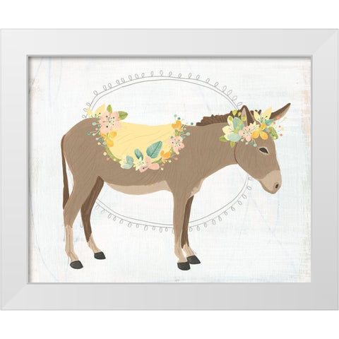 Dainty Burro II White Modern Wood Framed Art Print by Vess, June Erica