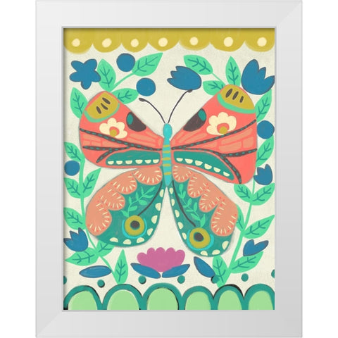 Flutterfly I White Modern Wood Framed Art Print by Zarris, Chariklia