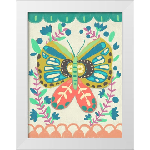 Flutterfly II White Modern Wood Framed Art Print by Zarris, Chariklia