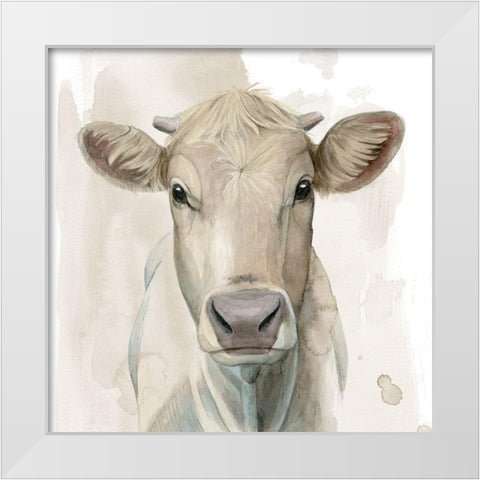 Prairie Bovine I White Modern Wood Framed Art Print by Popp, Grace