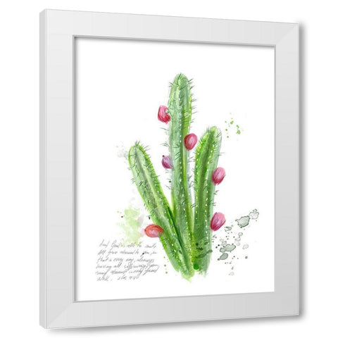 Cactus Verse II White Modern Wood Framed Art Print by Blixt, Ingrid