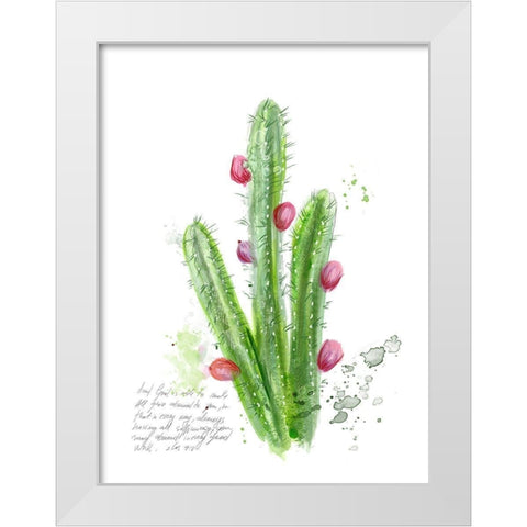 Cactus Verse II White Modern Wood Framed Art Print by Blixt, Ingrid