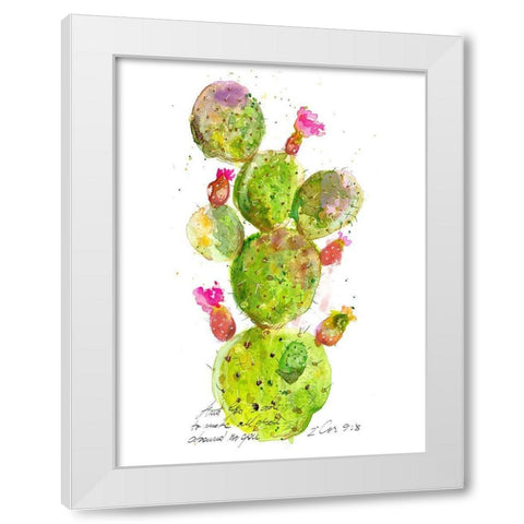 Cactus Verse III White Modern Wood Framed Art Print by Blixt, Ingrid
