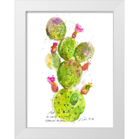 Cactus Verse III White Modern Wood Framed Art Print by Blixt, Ingrid