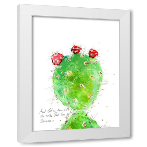 Cactus Verse IV White Modern Wood Framed Art Print by Blixt, Ingrid