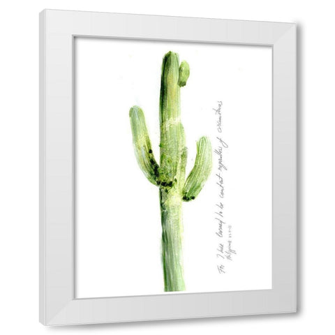 Cactus Verse V White Modern Wood Framed Art Print by Blixt, Ingrid