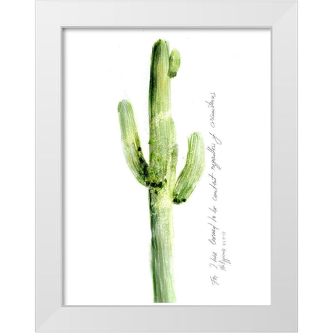 Cactus Verse V White Modern Wood Framed Art Print by Blixt, Ingrid