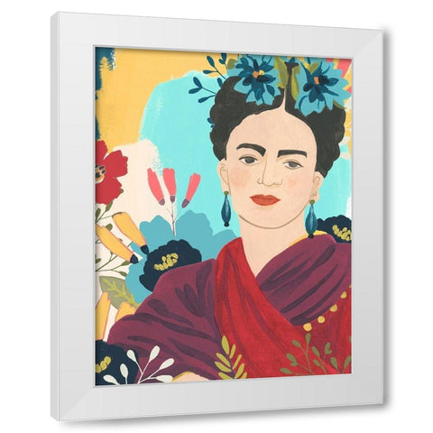 Fridas Garden II White Modern Wood Framed Art Print by Vess, June Erica