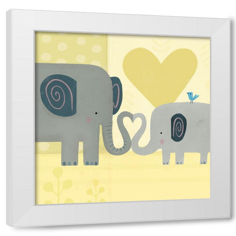 Mama and Me III White Modern Wood Framed Art Print by Borges, Victoria