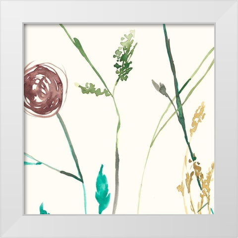 Rosey Posey V White Modern Wood Framed Art Print by Goldberger, Jennifer