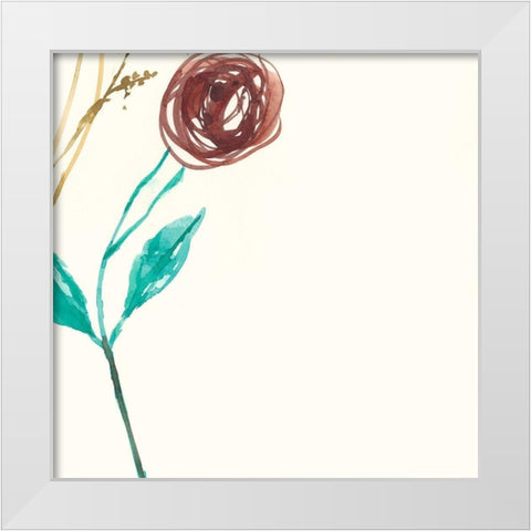 Rosey Posey IX White Modern Wood Framed Art Print by Goldberger, Jennifer